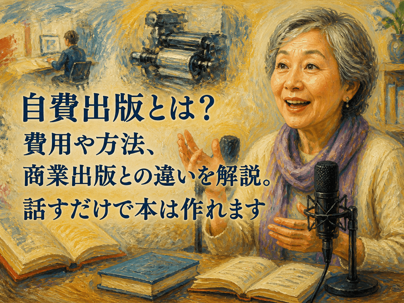 自費出版とは？費用や方法、商業出版との違いを解説。話すだけで本は作れます